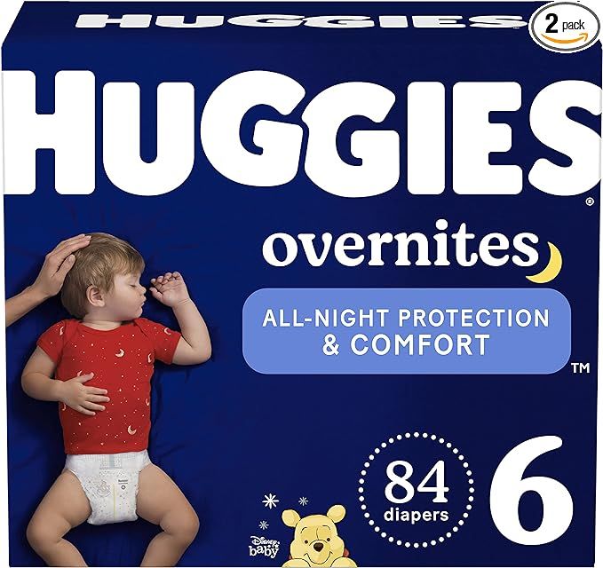 Overnight Diapers Size 6 (35+ lbs), Huggies Overnites Nighttime Baby Diapers, 42 Diapers (Pack of... | Amazon (US)