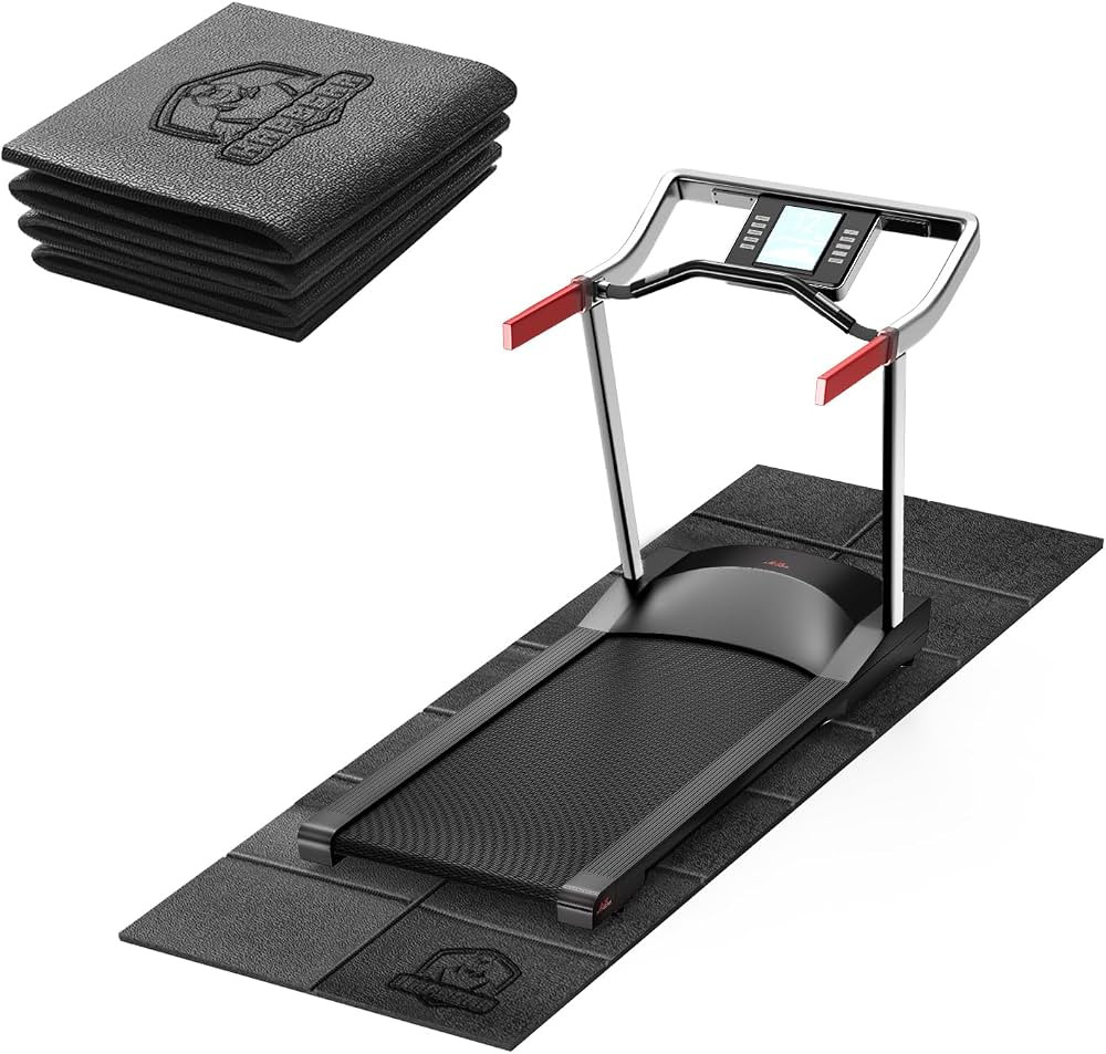 HAPBEAR Treadmill Mat – 68"x24"x1/5" Thick Non-Slip Foldable Exercise Equipment Mat for Walking... | Amazon (US)