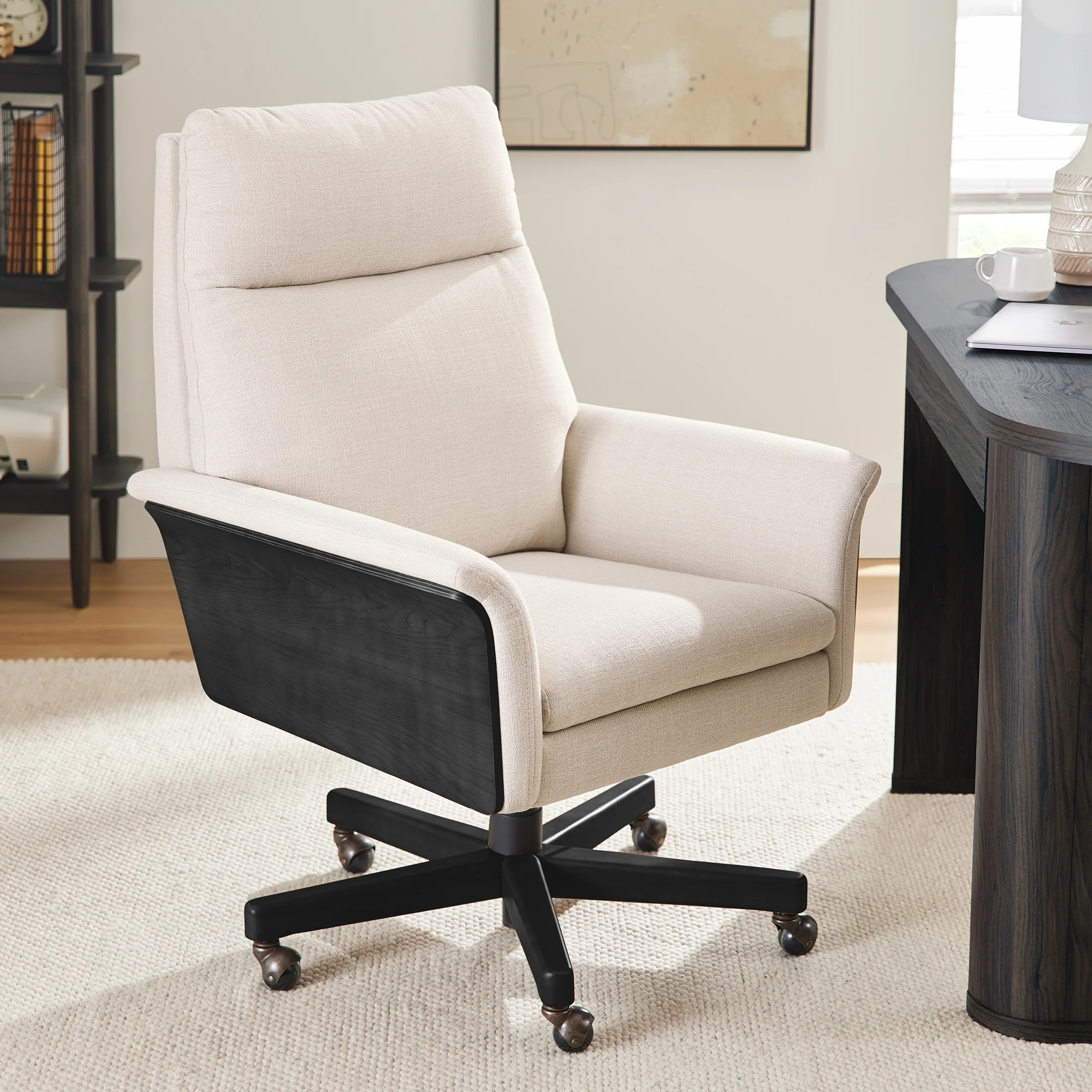 Better Homes & Gardens Juliet Tall Back Office Chair, Cream and Rich Black Finish | Walmart (US)