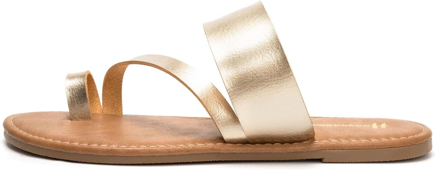 Women's Slide Sandals Slip On Flat Sandals Flip Flop Thong Sandals Casual Summer Sandals | Amazon (US)