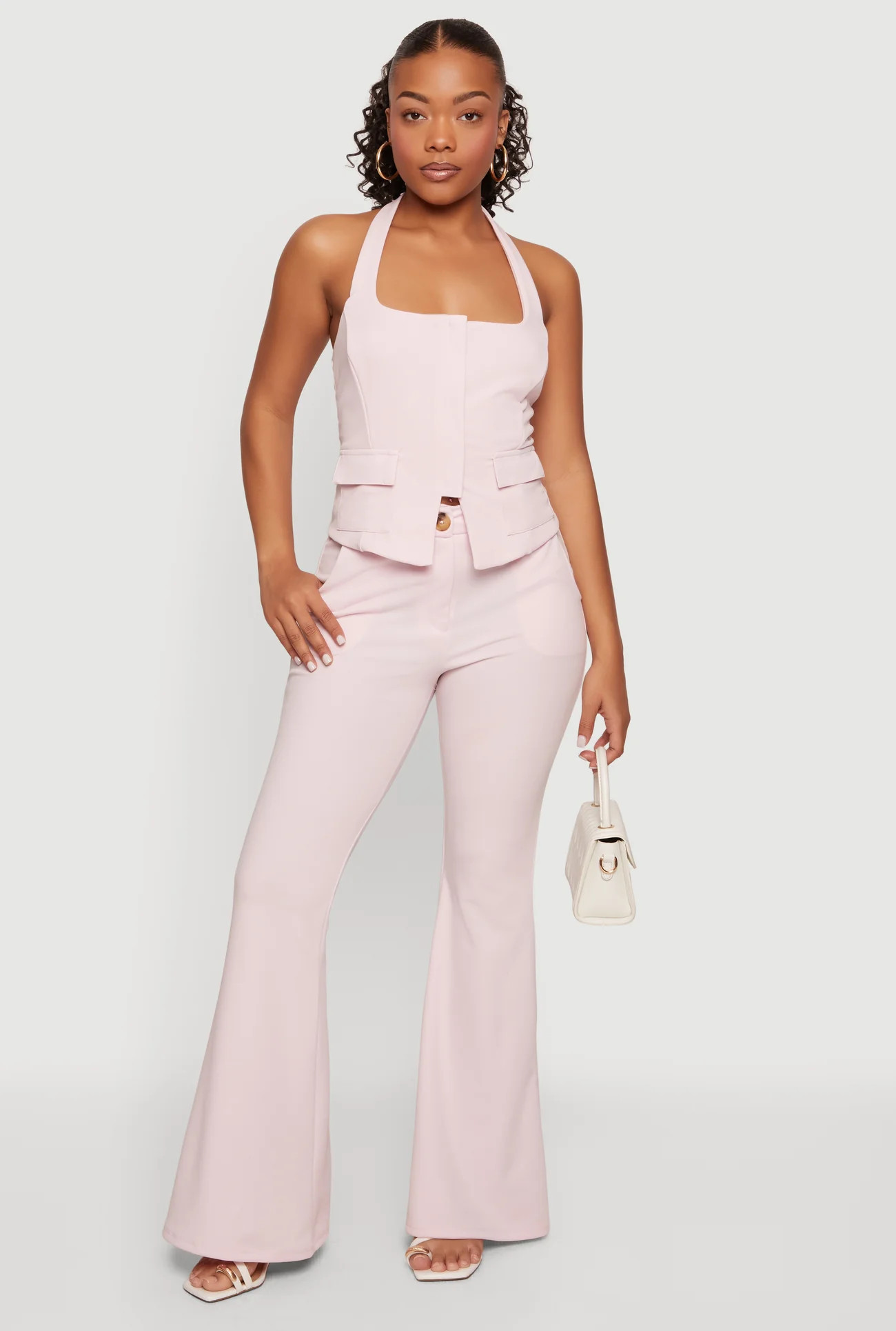 Textured Knit Flare Leg Dress Pants | Rainbow Shops