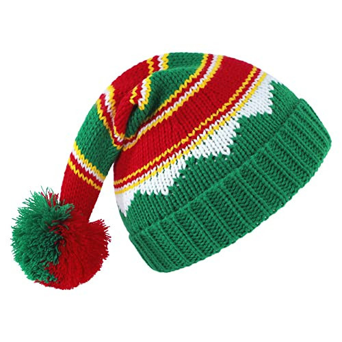 American Trends Santa Hat Adult Christmas Beanie Slouchy Winter Knit Xmas Skull Cap for Women Men Xmas Holiday Party Christmas Stripe 1 | Amazon (US)