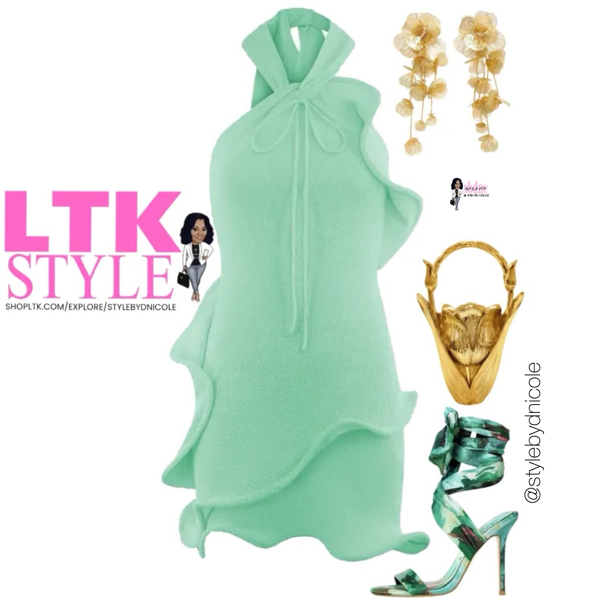 Mint and gold in a fabulous look! 

#LTKMidsize #LTKSeasonal #LTKOver40