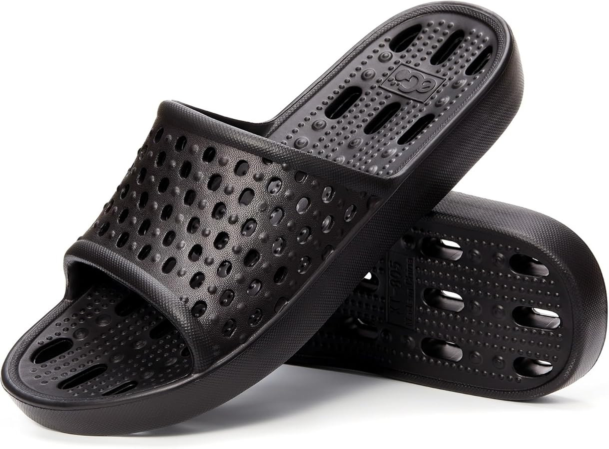 Xomiboe Shower Shoes Quick Drying Non-Slip Comfortable Men Women House Slippers | Amazon (US)