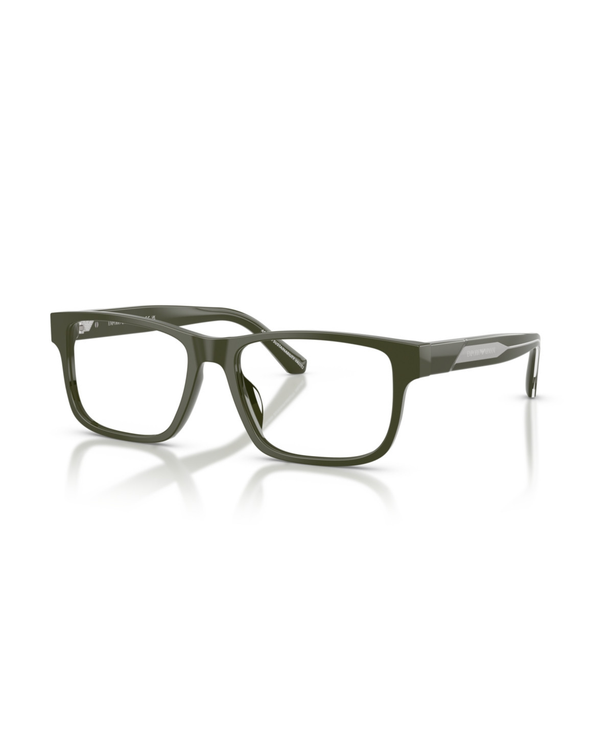 Emporio Armani Men's Square Eyeglasses, EA3265U - Shiny Green | Macy's