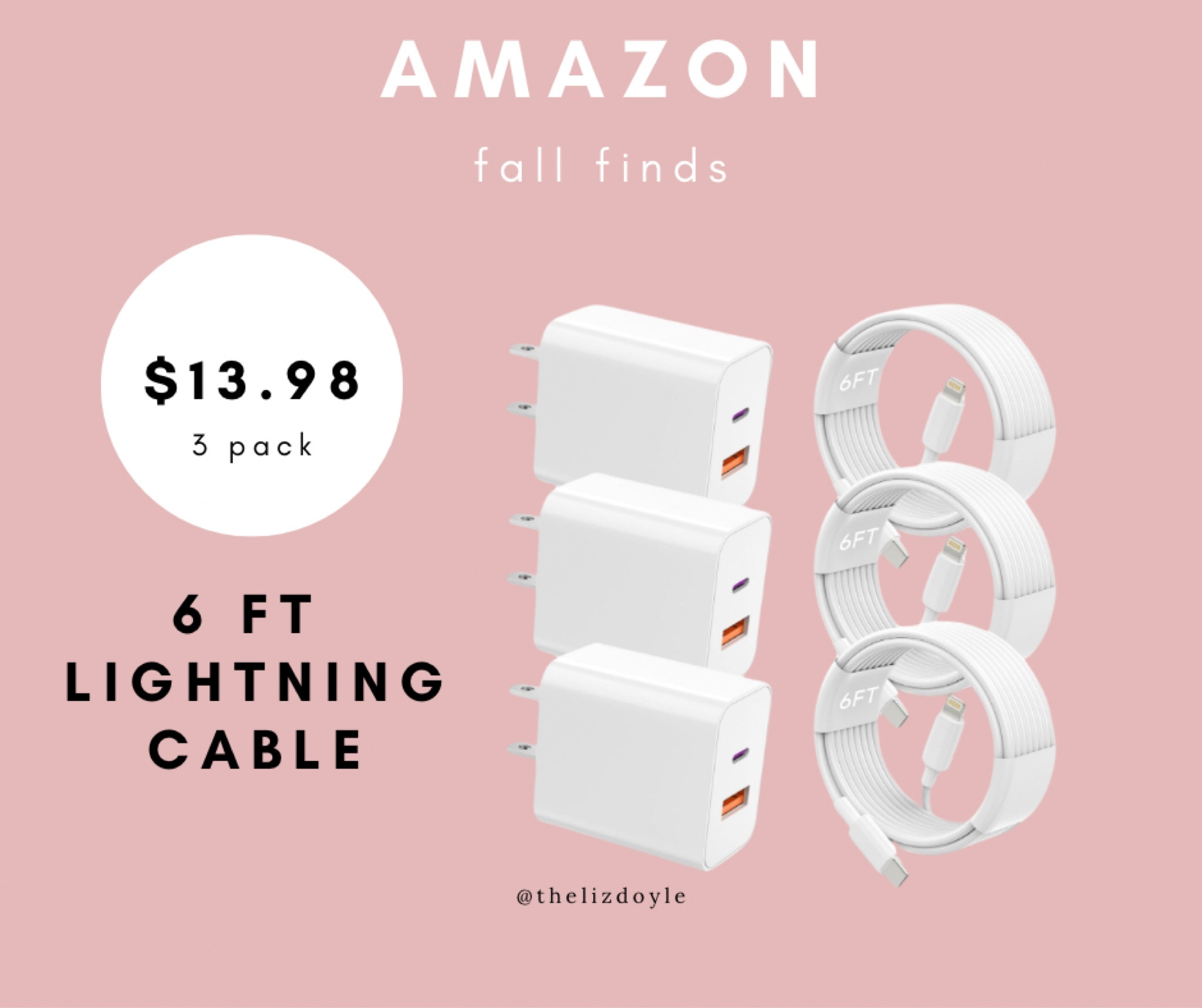 iPhone chargers 

USB C Charger Phone Charger Fast Charging 3 Pack less than $14! If you have family who steals your chargers… this deal is for you!

Dual Port Wall Charger Block with 6FT USB C to Lightning Cable Compatible with iPhone 14 Pro Max/13Pro/12/11/XS/XR/X/8

#LTKGiftGuide