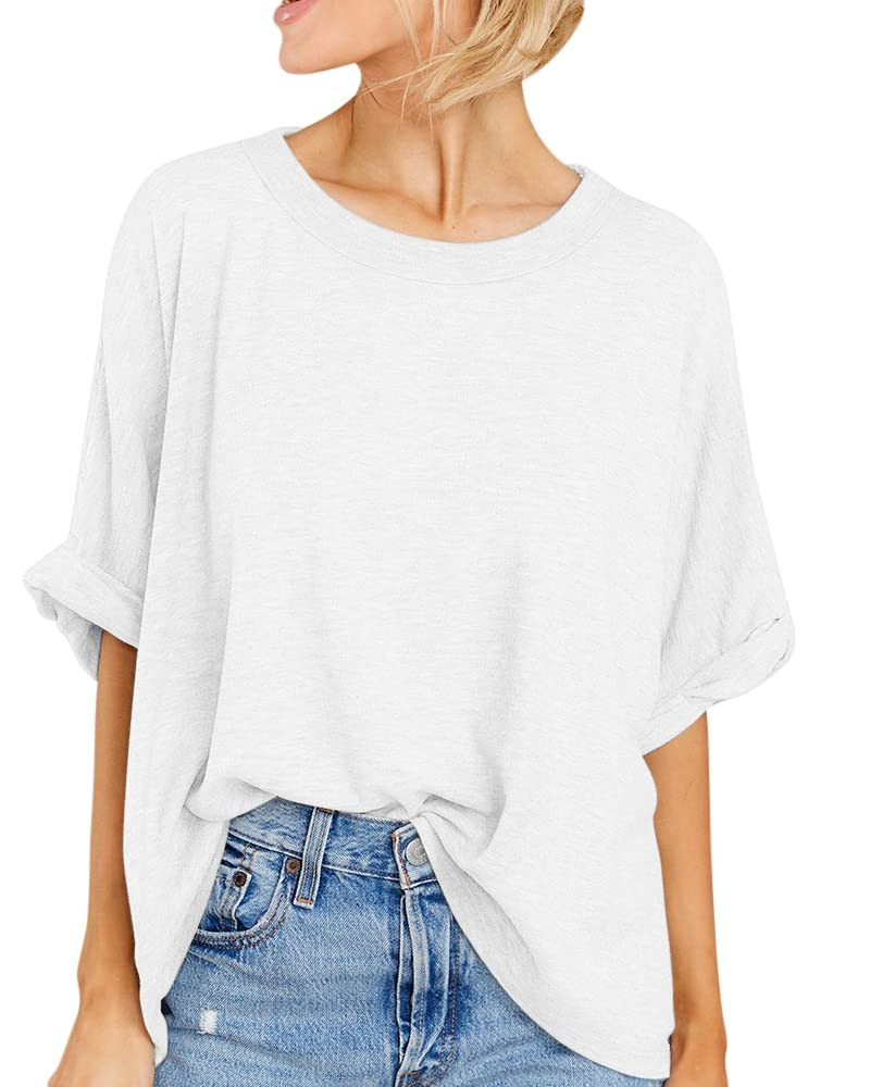 Women Oversized T-Shirt Summer Casual Short Sleeve Loose Tee Tops | Amazon (US)
