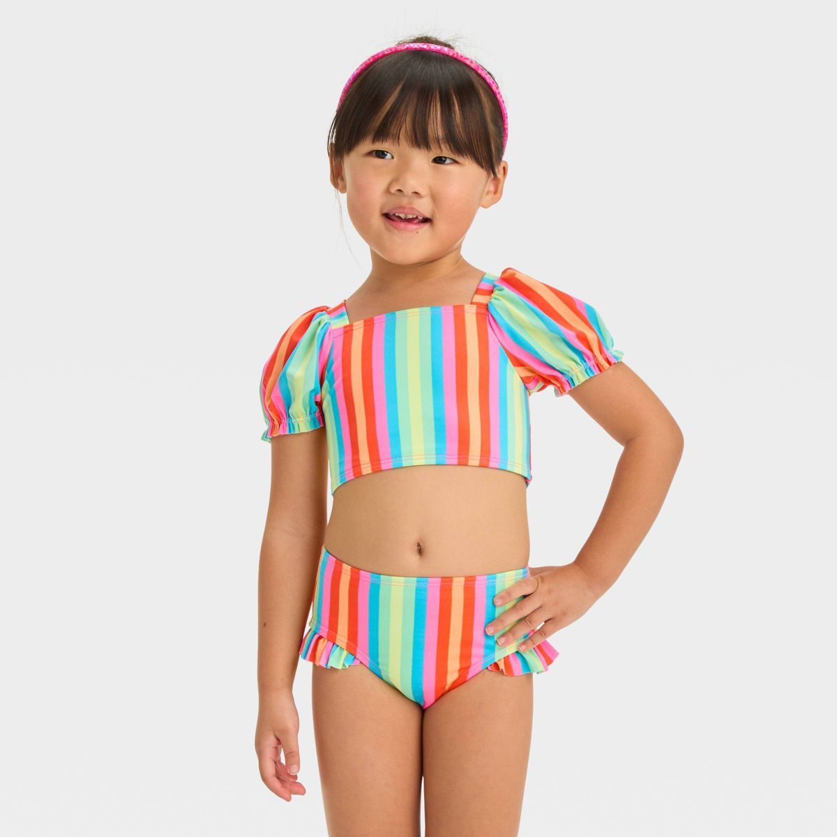 Toddler Girls' Puff Sleeve Bikini Set - Cat & Jack™ | Target
