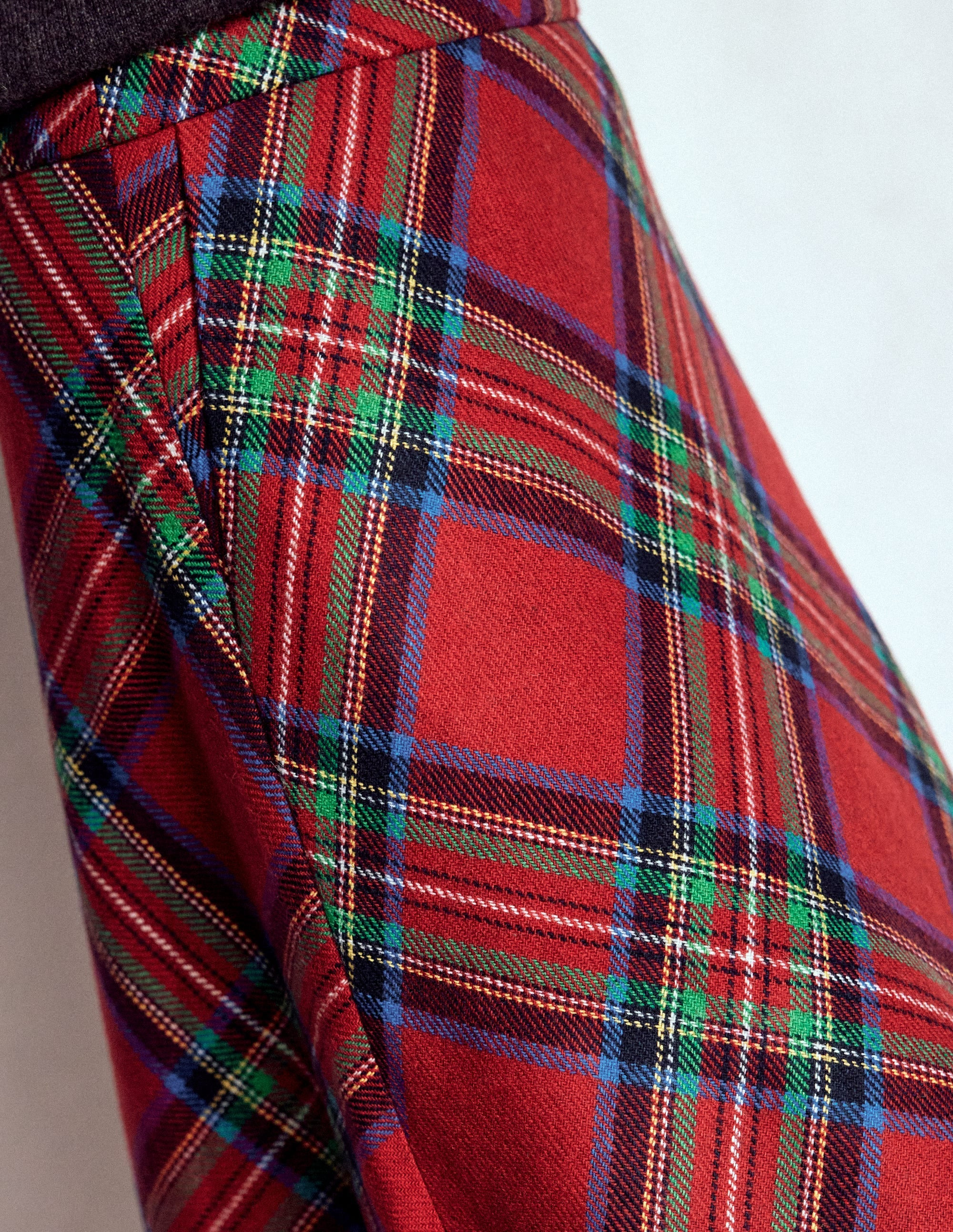 Hayley Wool Midi Skirt-Red, Blue and Green Check | Boden (US)