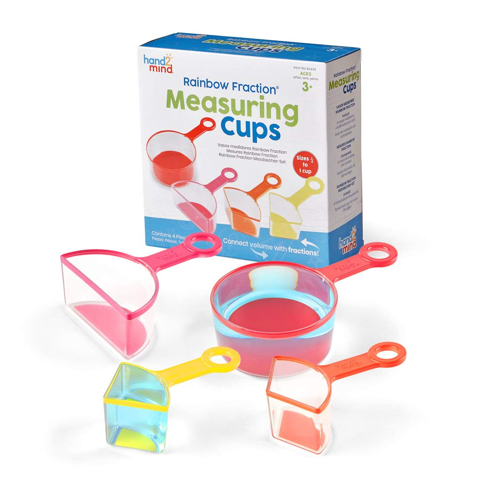 hand2mind Rainbow Fraction Measuring Cups, Kids Montessori Kitchen Tools, Toddler Cooking Tools, ... | Amazon (US)