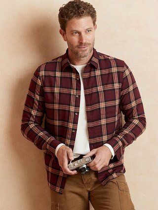 Slim-Fit Untucked Lightweight Flannel | Banana Republic Factory