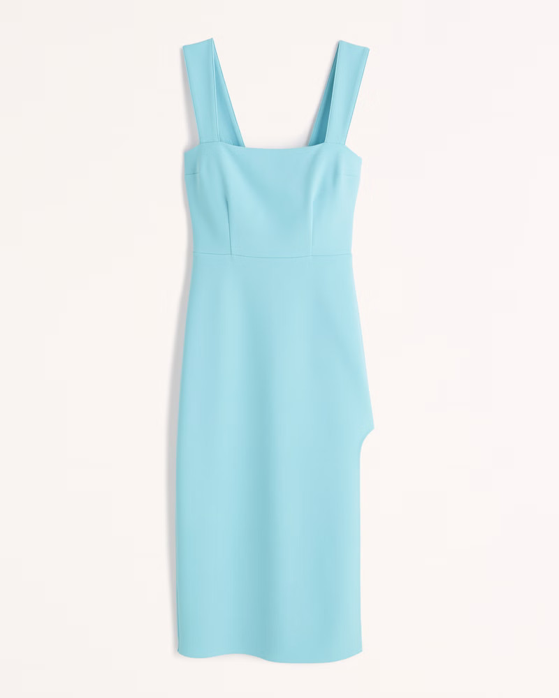 Wide Strap Slim Midi Dress | Abercrombie & Fitch (US)