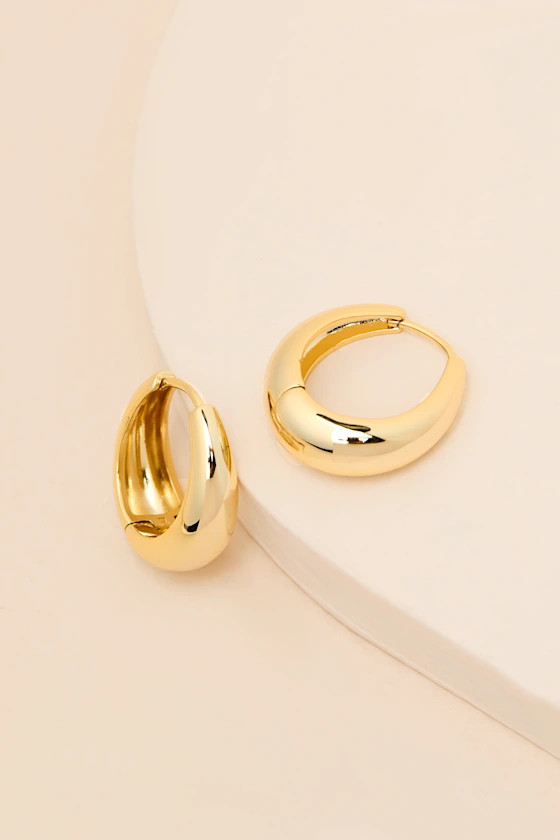 The Marabella Gold Chunky Hoop Earrings | Lulus