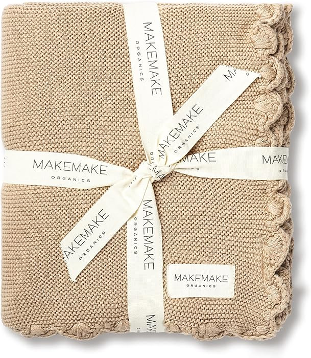 MakeMake Organics GOTS Certified Organic Cotton Baby Blanket - Newborn Modern Knit, Breathable Un... | Amazon (US)