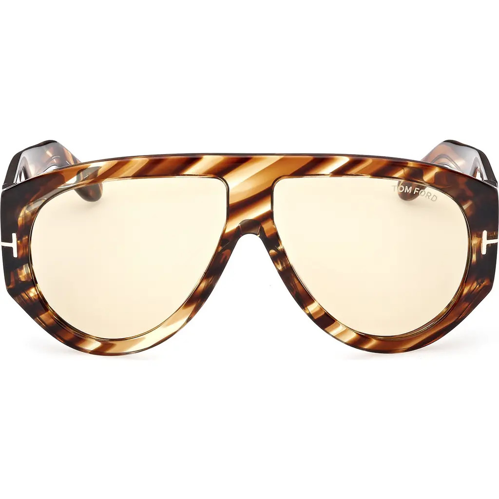 TOM FORD Bronson 60mm Aviator Sunglasses in Havana/Other /Brown at Nordstrom | Nordstrom