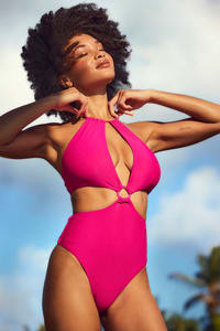 Seaside Scene Magenta O-Ring Cutout One-Piece Swimsuit | Lulus (US)