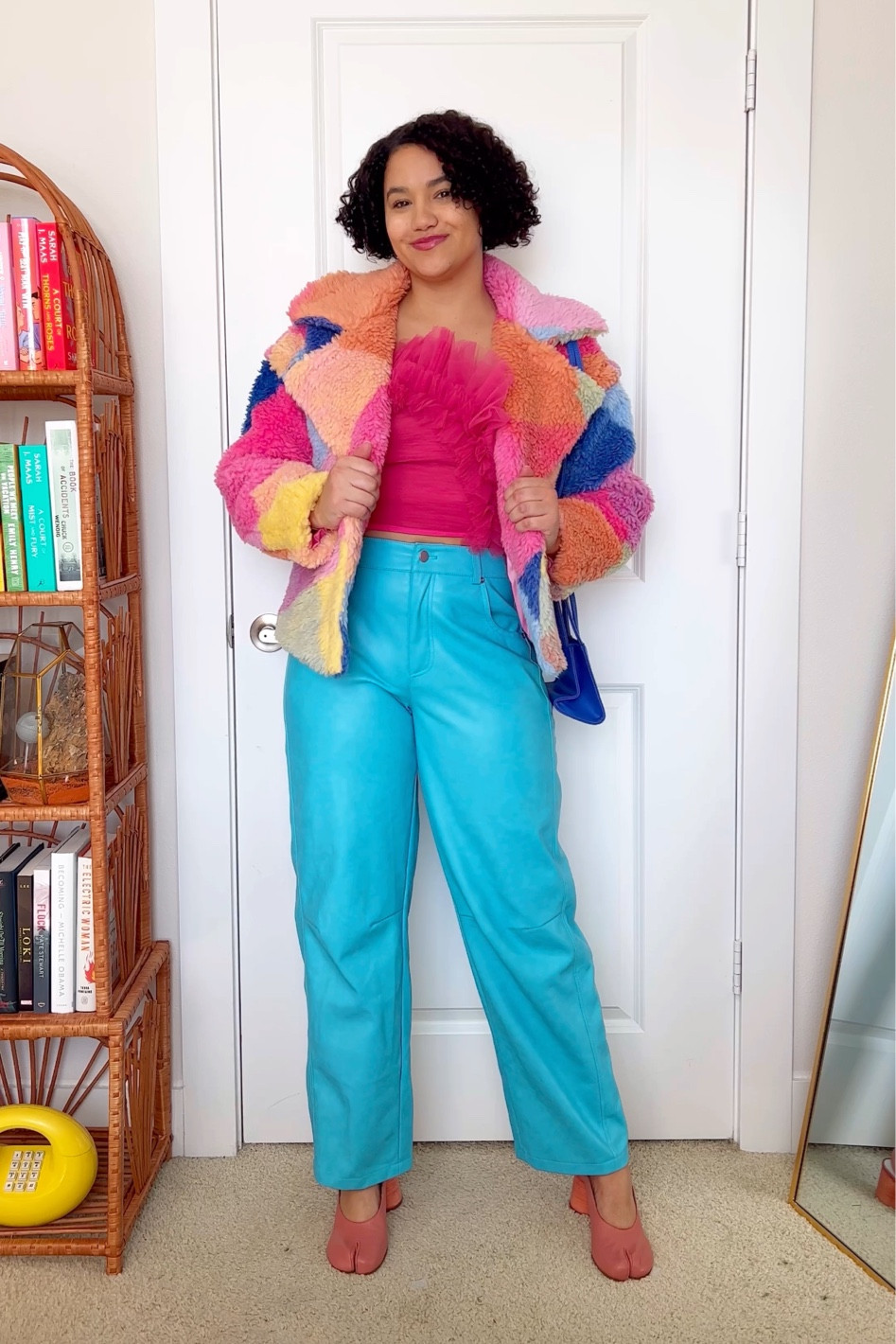 Maximalist Outfit 
Maximalist Fashion
BLANKNYC Teddy Coat
BLANKNYC Happy Days Coat
Patchwork Jacket 
Teddy Coat
Colorful Coat
Rainbow Coat
Leather Pants
Tulle Top
Tulle Crop Top
Anthropologie Top
Anthropologie Sale
Maison Maragiela Tabi Slingback 65mm Pumps
Tabi Heels
Pink Heels
Designer Heels on Sale

#LTKstyletip #LTKshoecrush #LTKsalealert