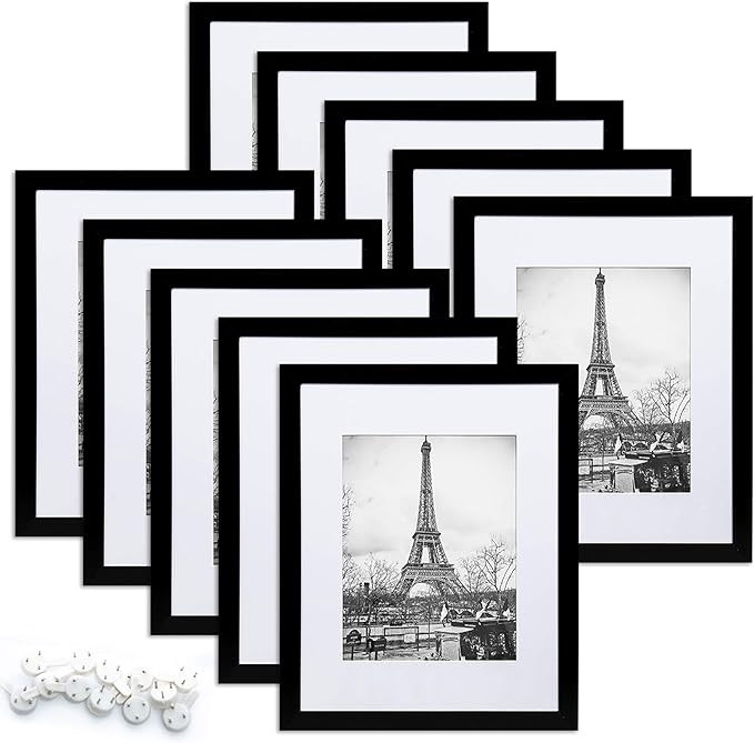 upsimples 8x10 Picture Frame Set of 10,Display Pictures 5x7 with Mat or 8x10 Without Mat,Multi Ph... | Amazon (US)