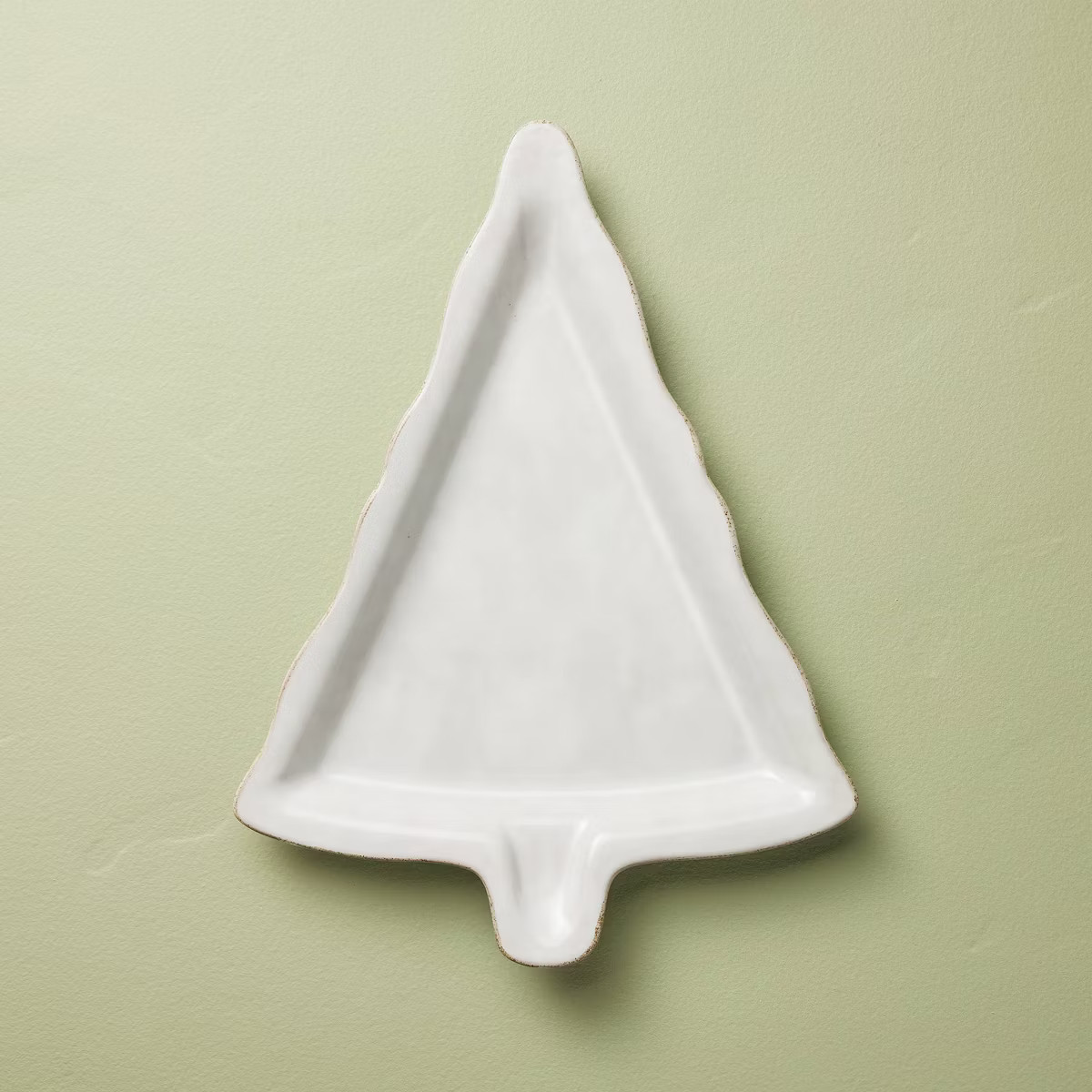 10"x13.5" Stoneware Tree Shape Cookie Plate Sour Cream - Hearth & Hand™ with Magnolia | Target