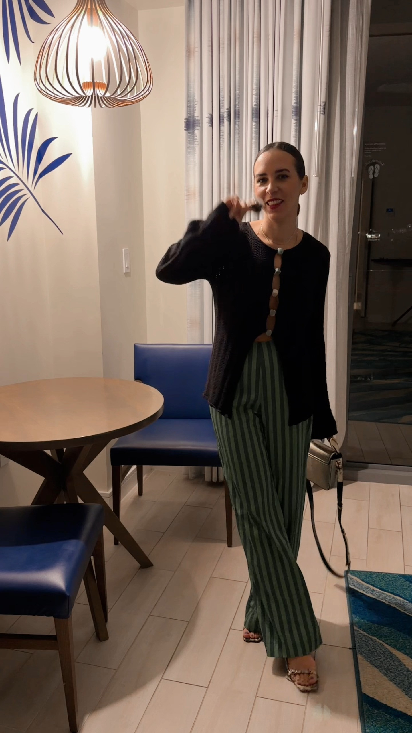 Simon miller pants. pia pants simon miller green stripe pants. green pants. fun pants. nuuly rental. crochet top. black open knit top. vacation style. holiday outfit. tropical vacation outfit. 

 

#LTKSpringSale #LTKootd #LTKSaleAlert