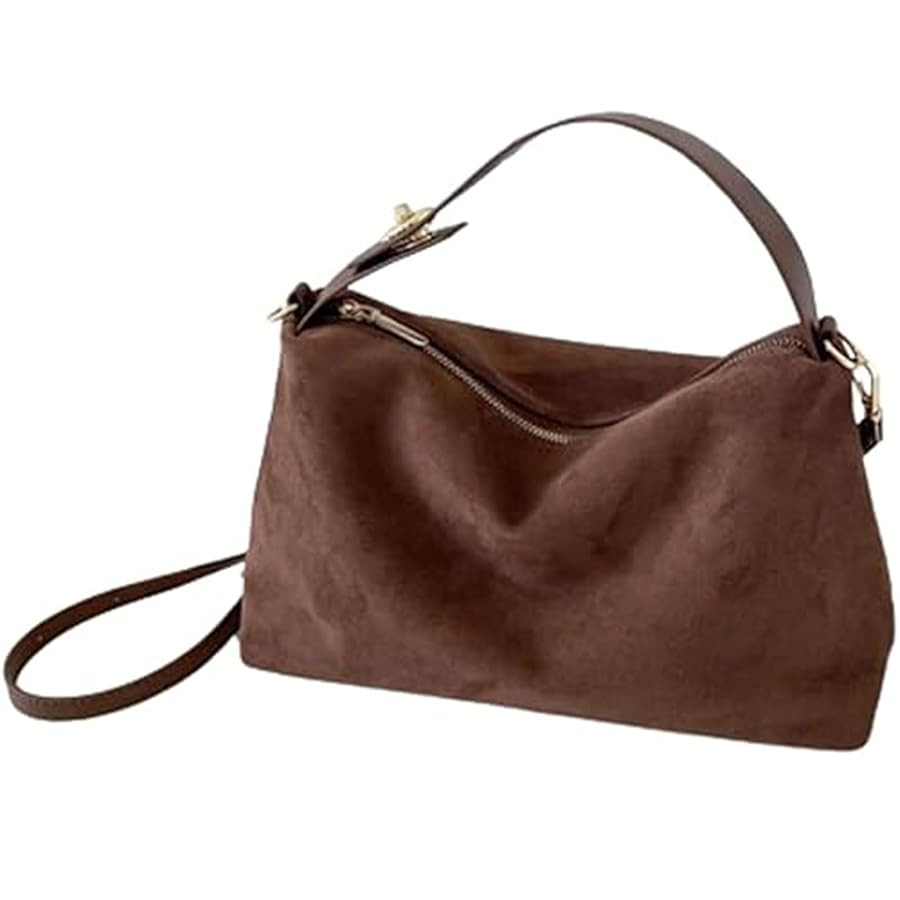 Brown Suede Handbag - Women's Suede Tote & Hobo Bags | Amazon (US)