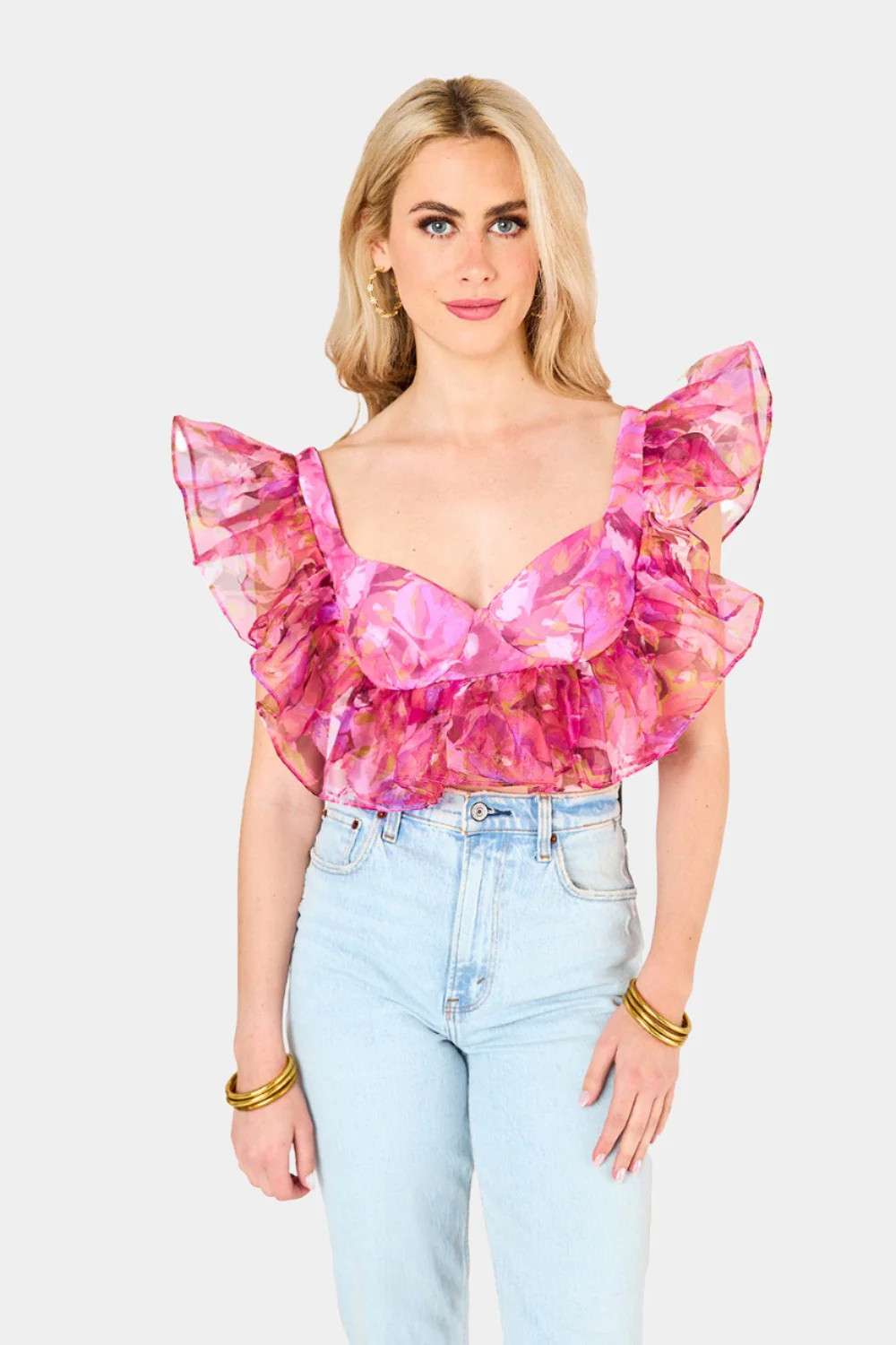 BuddyLove | Madeline Ruffle Sleeve Bustier Top | Off To Paradise | BuddyLove