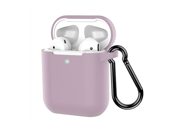 Coffea Protective Silicone Case with Keychain for Apple AirPods 2 (Grayish Purple) | Amazon (US)