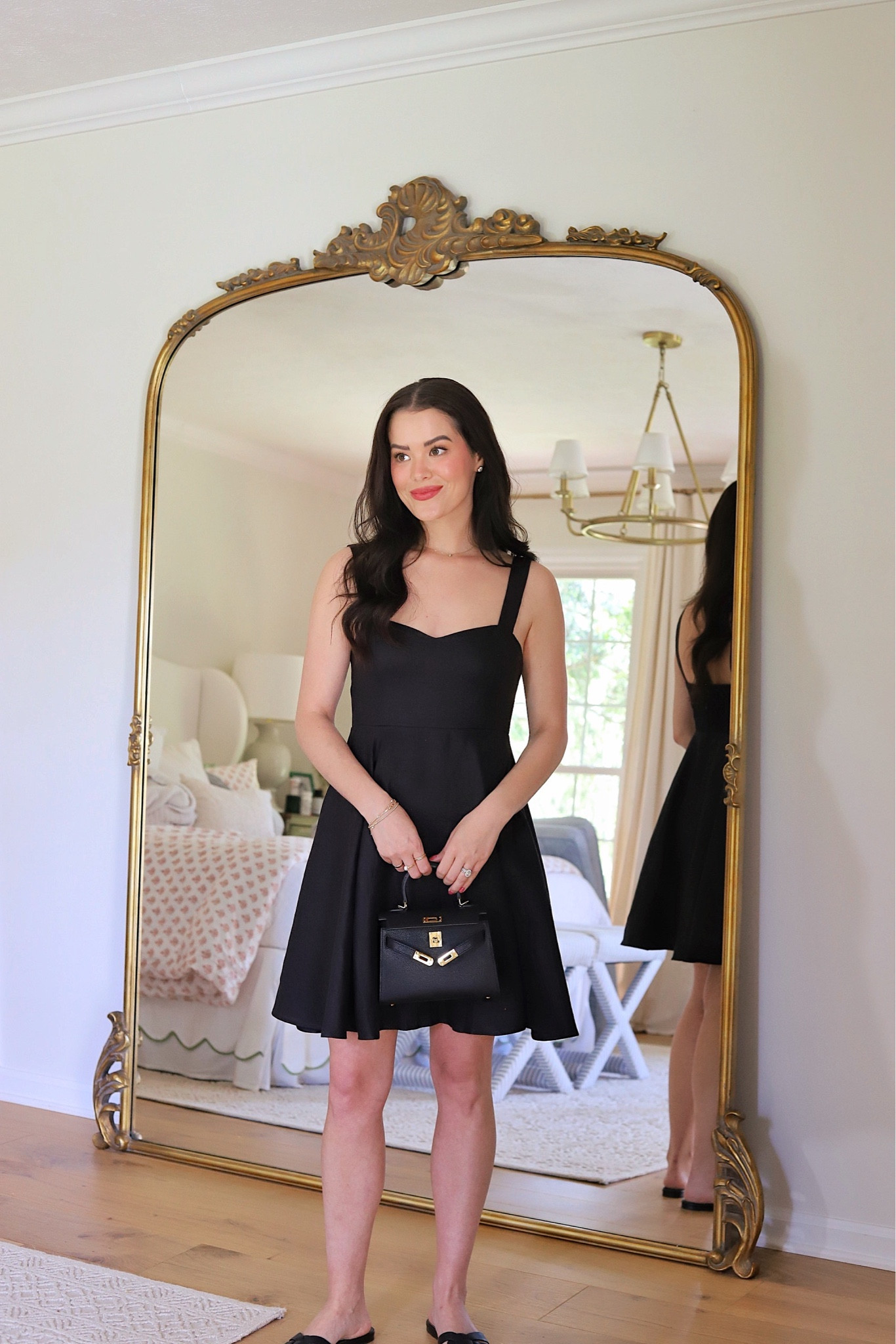 Sezane black linen mini dress / size 0