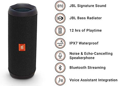 JBL FLIP 4 - Waterproof Portable Bluetooth Speaker - Black | Amazon (US)