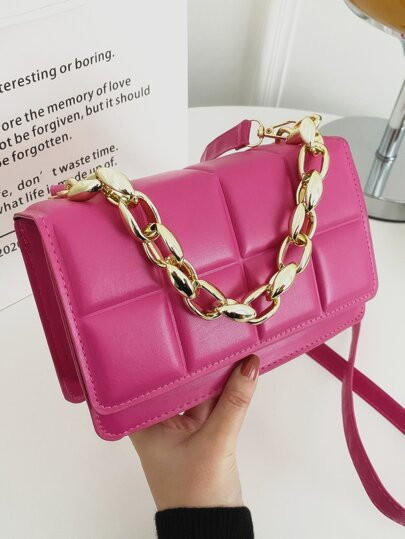 Plaid Flap Square Bag | SHEIN