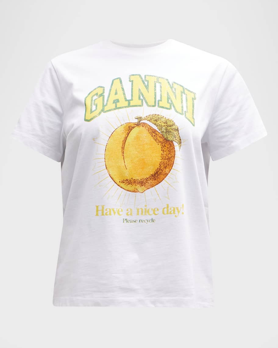 Ganni Basic Jersey Peach T-Shirt | Neiman Marcus