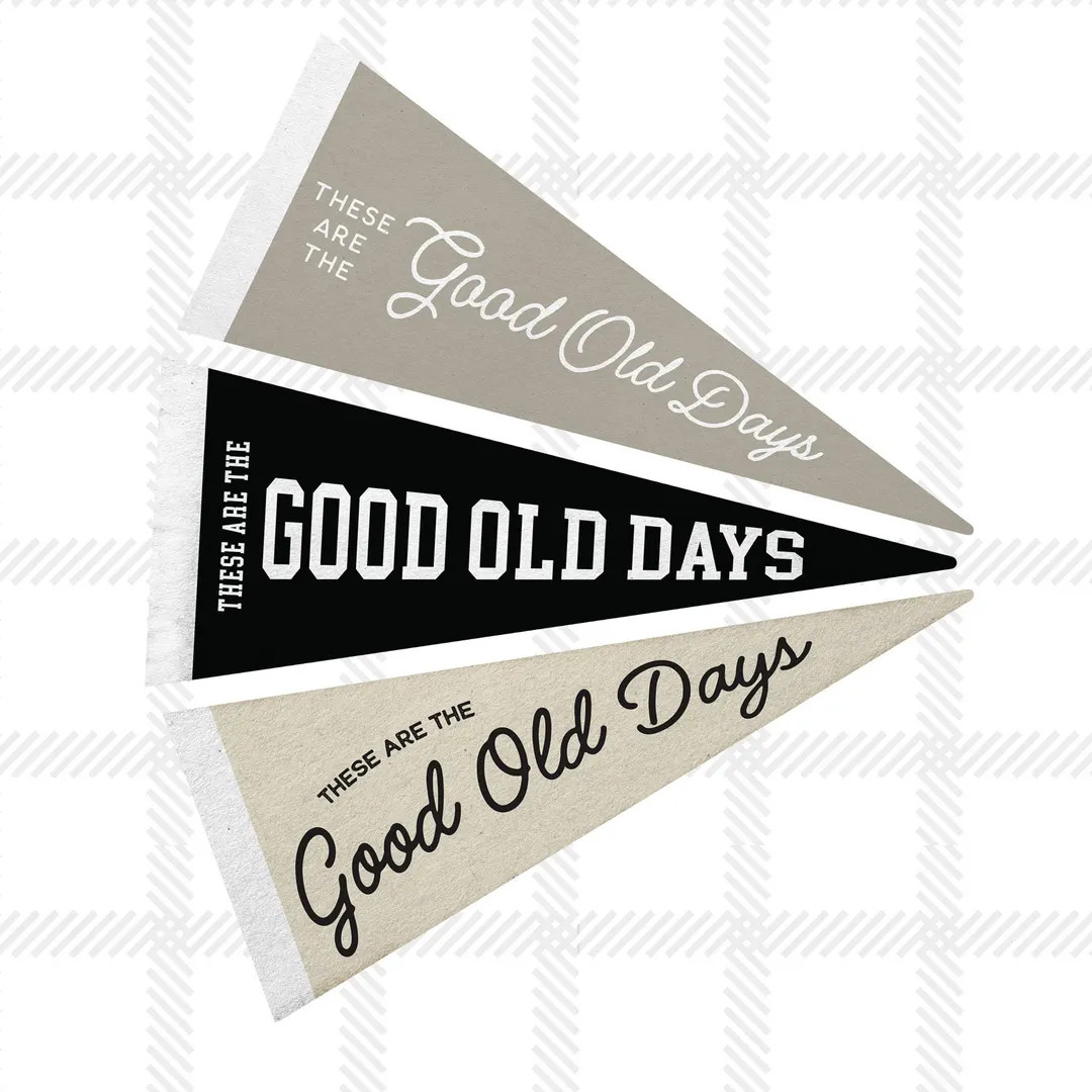 These are the good old days felt pennant flag, Retro vintage style wall sign | Etsy (US)