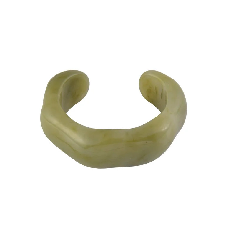 Time and Tru Women's Green Acrylic Milky Swirls Cuff Bracelet | Walmart (US)