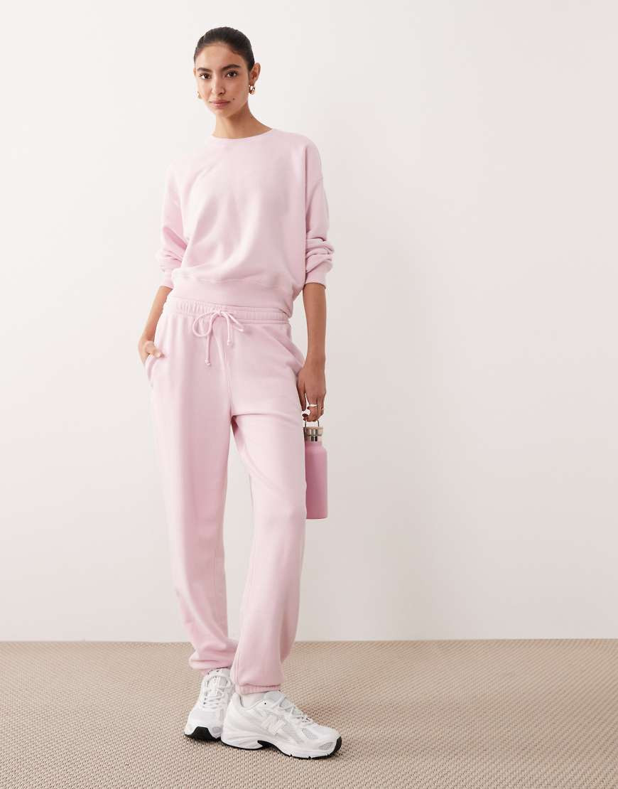 Abercrombie & Fitch YPB cinch bottom terry sweatpants in pink - part of a set | ASOS (Global)