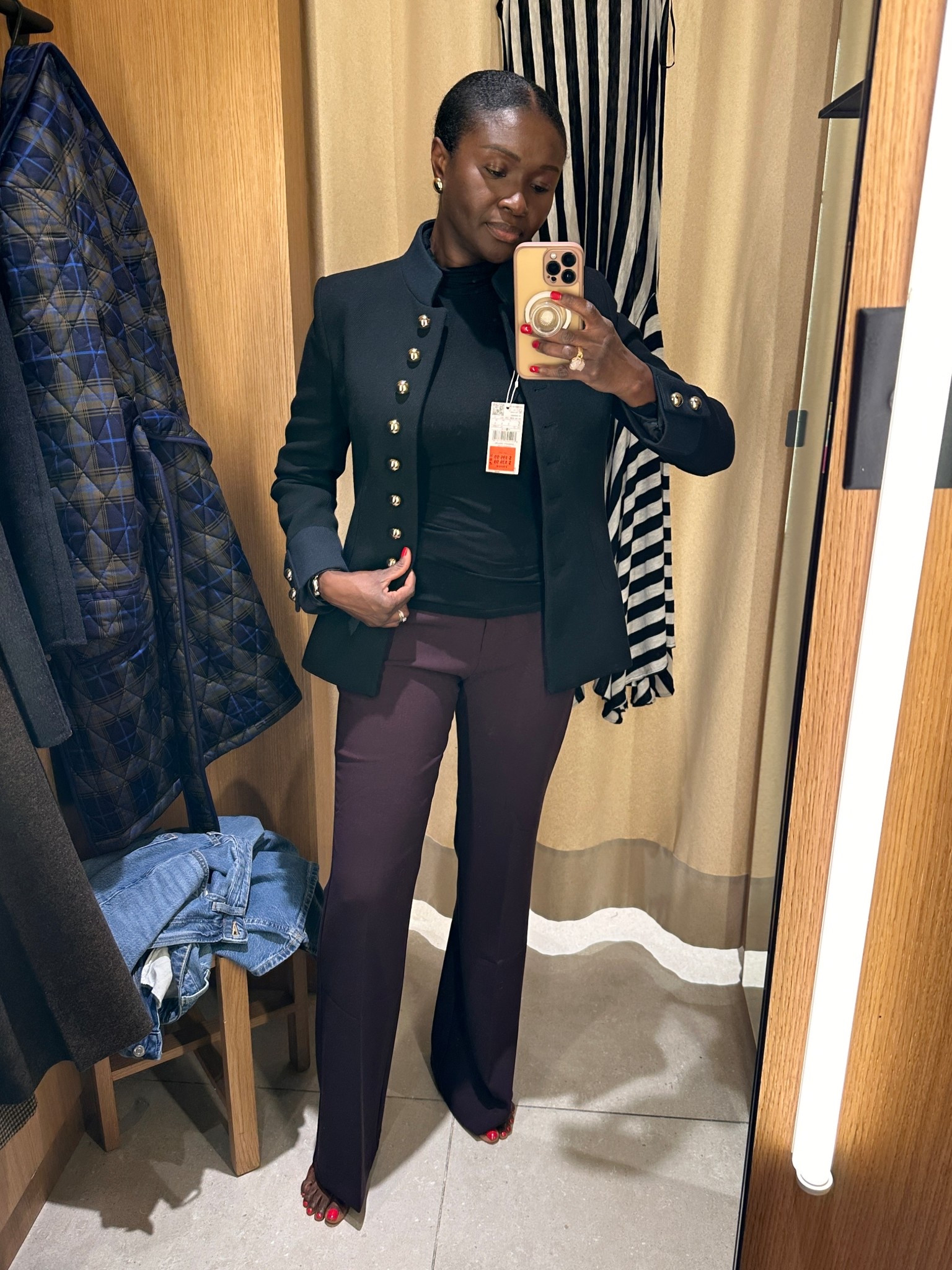 Another flattering pair of pants. And this jacket is so stunning, but unfortunately needed a Medium and they only had smalls. 

#LTKMidsize #LTKSaleAlert #LTKOver40