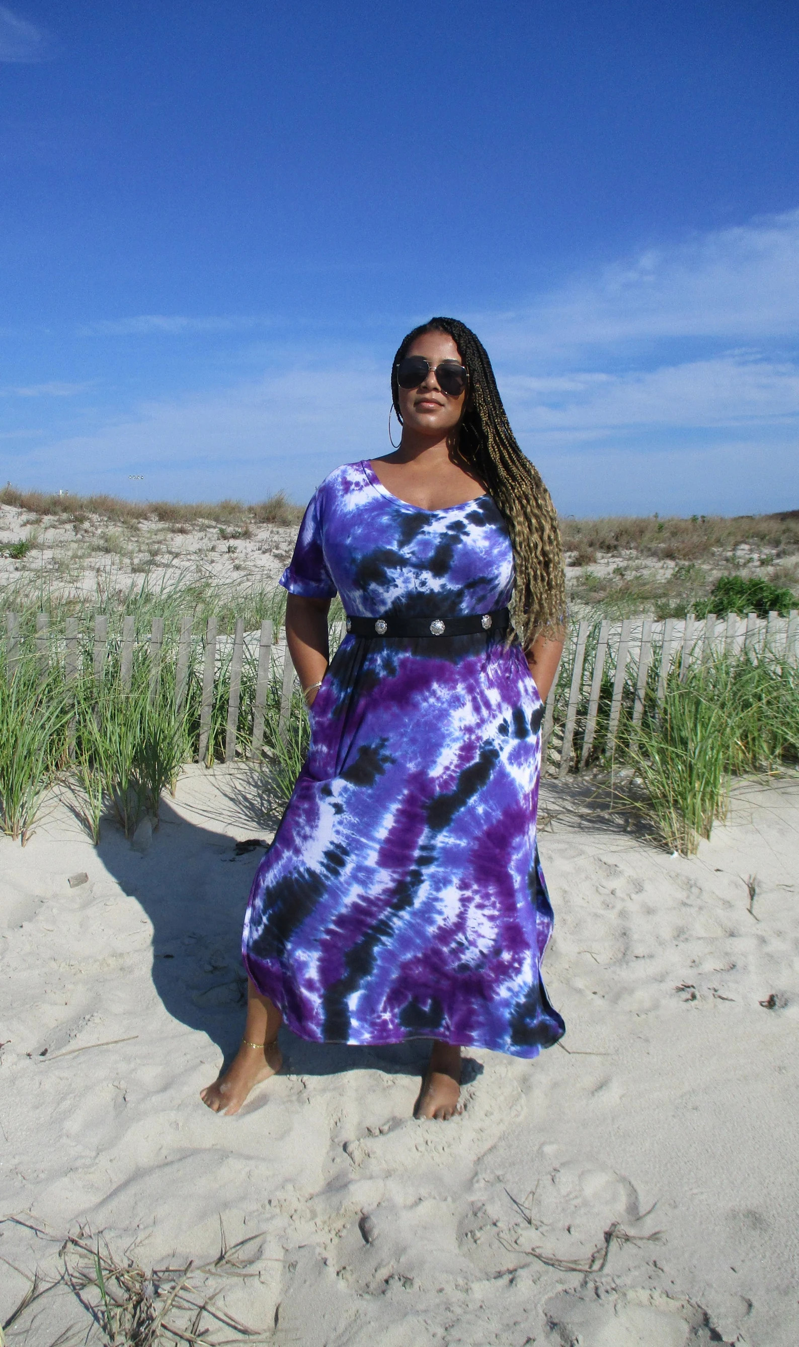 Plus Size Purple Tie Dye Maxi Dress: Boho Festival Dress with Pockets | Etsy (Global)