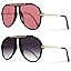 GUVIVI Oversized Aviator Sunglasses for Women Men 2026 70s Retro Gold Metal Sun Glasses Tangle Fr... | Amazon (US)