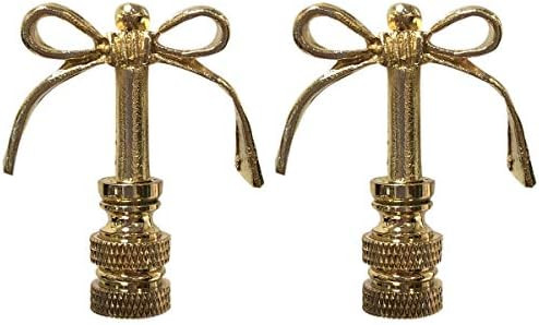 Royal Designs Bow Tie Design 2" Lamp Finial for Lamp Shade, Polished Brass - Set of 2 | Amazon (US)