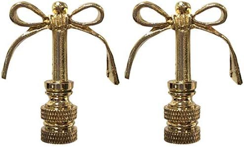 Royal Designs Bow Tie Design 2" Lamp Finial for Lamp Shade, Polished Brass - Set of 2 | Amazon (US)