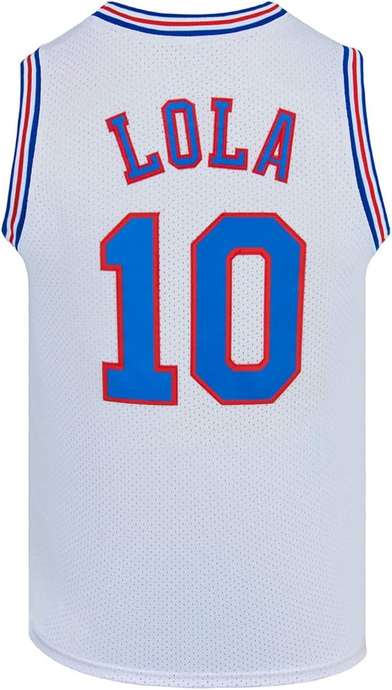 Mens Basketball Jerseys #10 Lola Space Movie Jersey Shirts White/Black | Amazon (US)