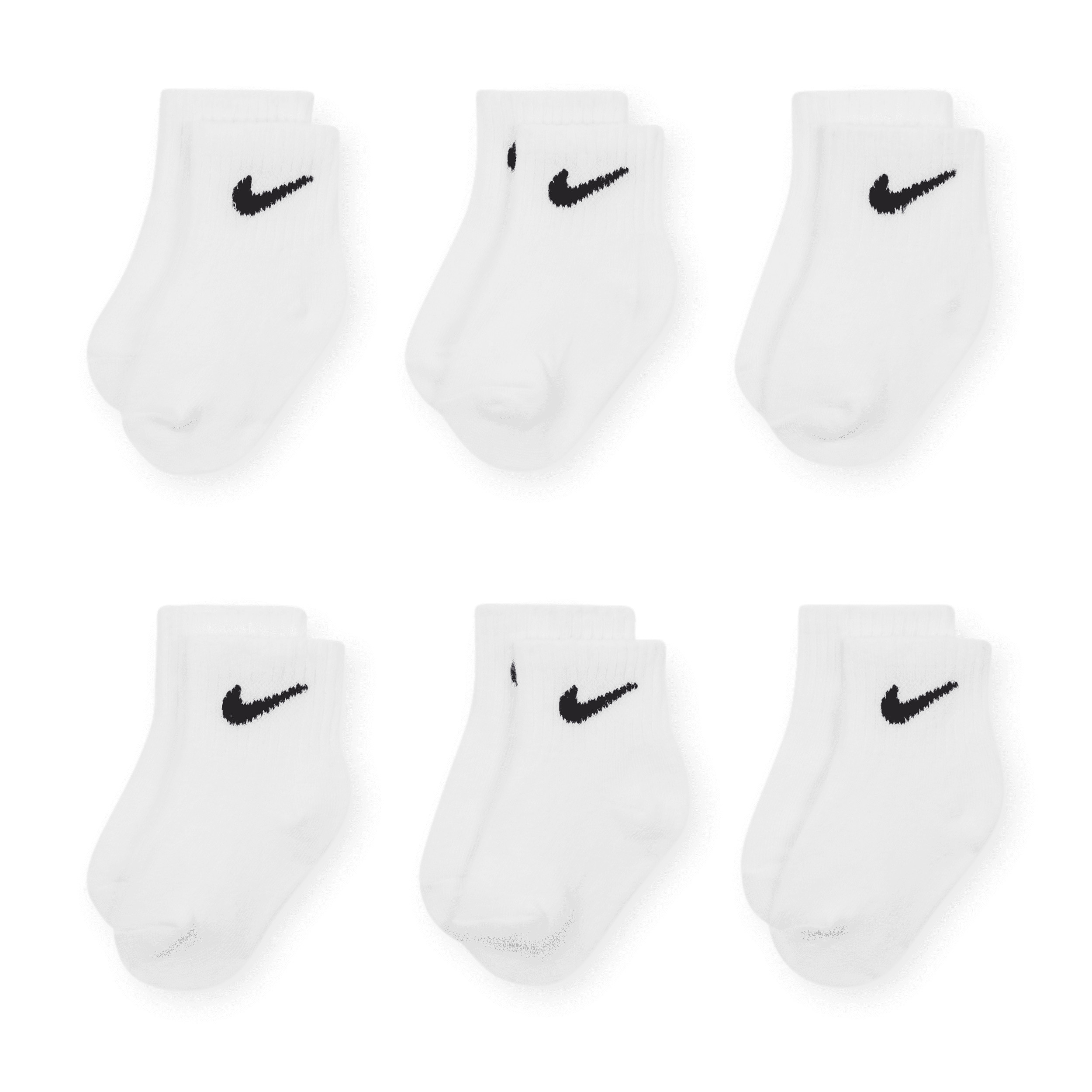 Nike Swoosh Baby/Toddler Ankle Socks (6 Pairs) in White | NN0641-001 | Nike (US)