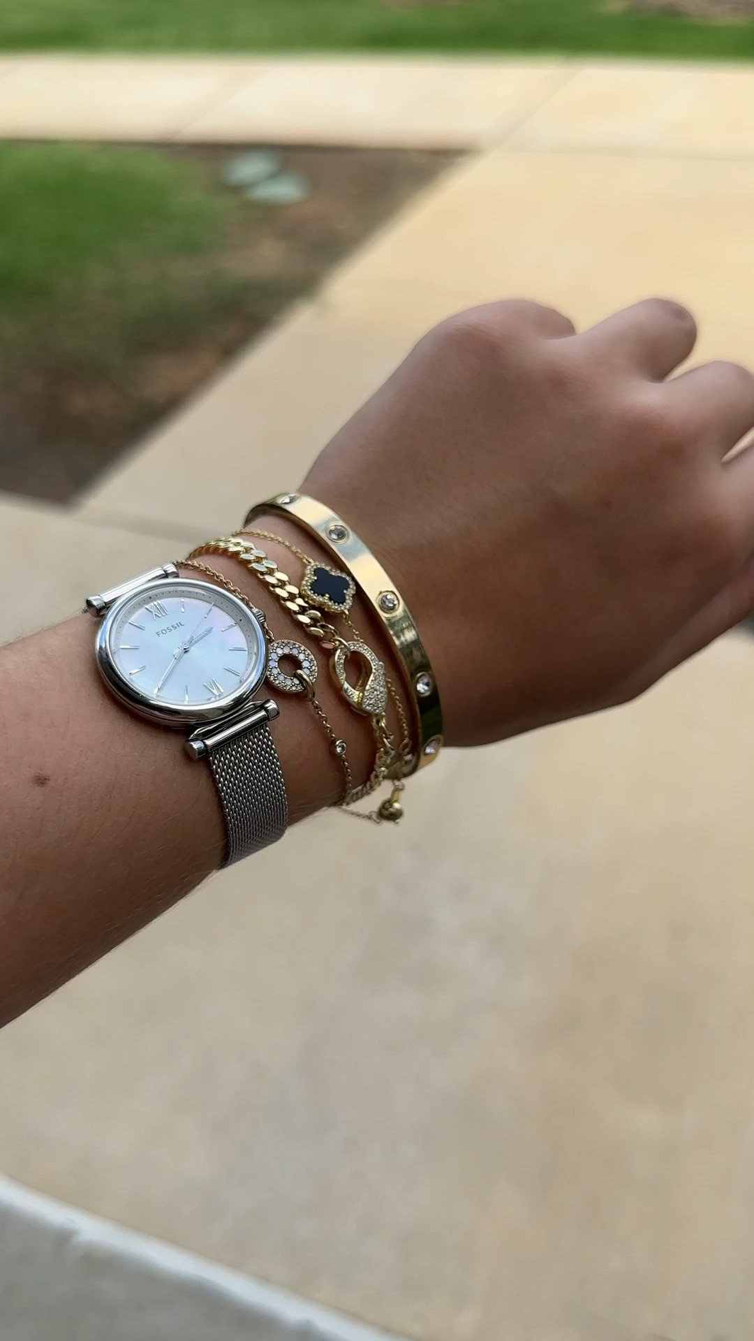 Silver Gold Bracelet Stack 