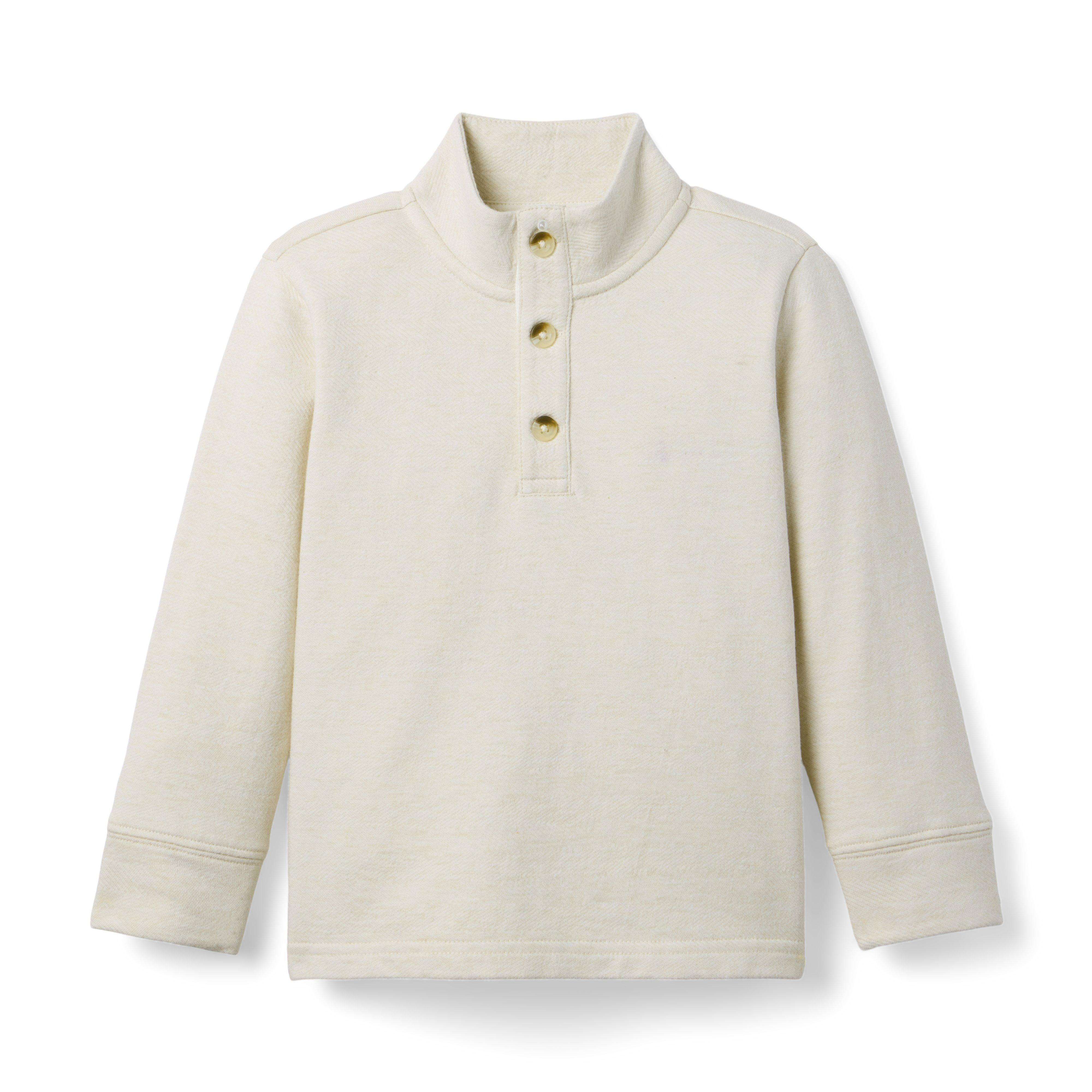 Janie and Jack | Herringbone Jacquard Sweatshirt - Tan / 5 | Janie and Jack