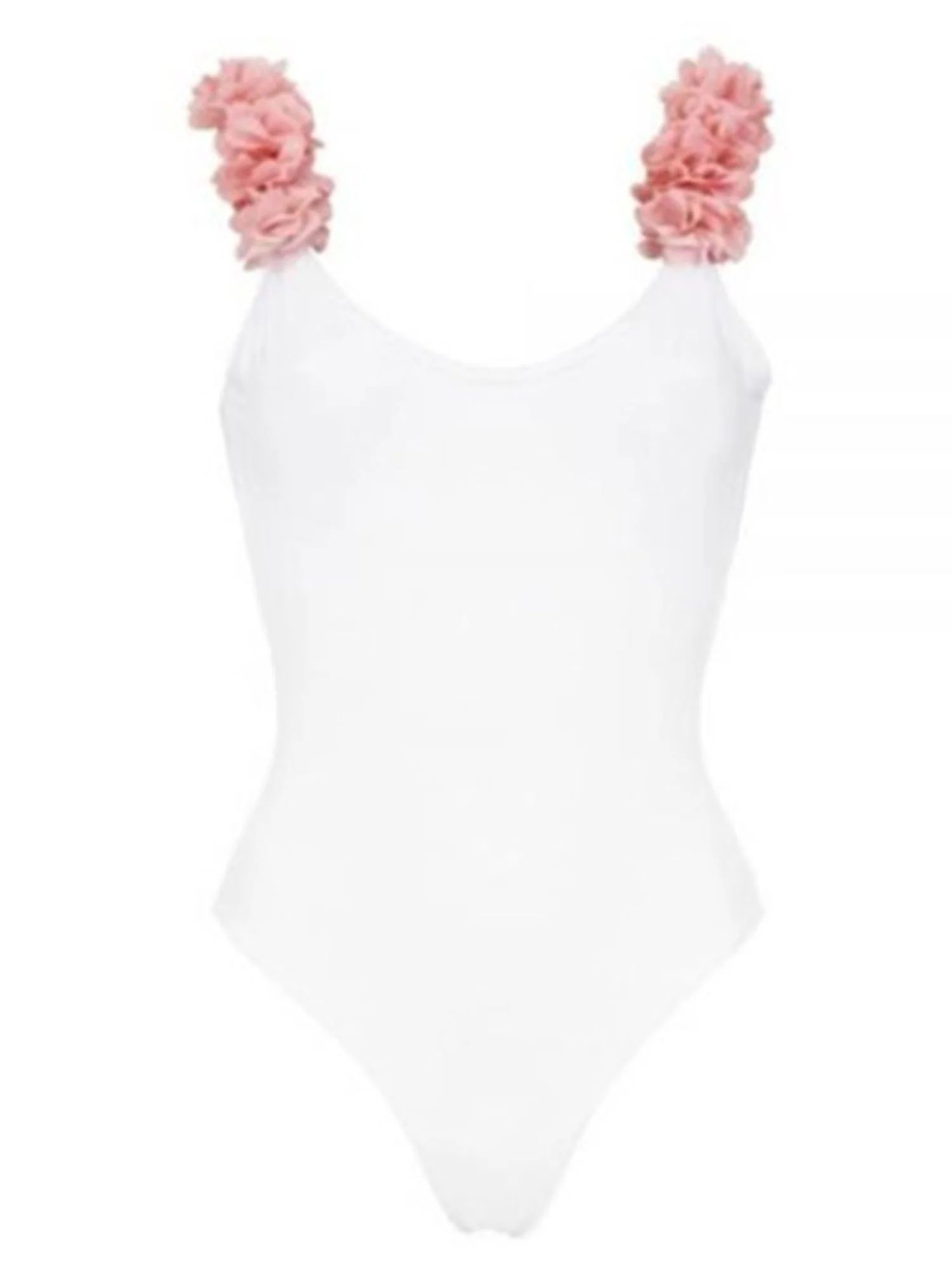 'Eve' Pink Feather Trim Swimsuit | Goodnight Macaroon