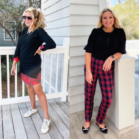 Shop my plaid Walmart reel!! Dress is a size XS. Pants are a size 8. Could size down. Top is a small. Plaid goodness for the holidays  

#LTKunder50 #LTKstyletip #LTKHoliday