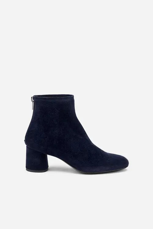 AGL Olga Water Resistant Velour Ankle Boot with Heel in Night at Nordstrom, Size 36.5 Eu | Nordstrom