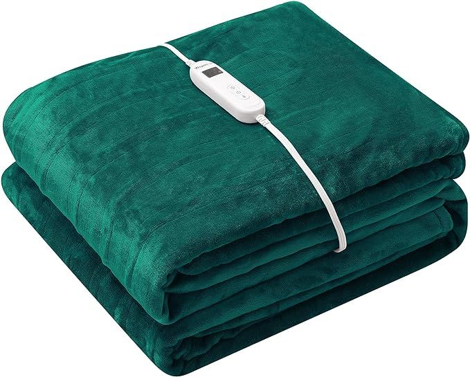 Wapaneus Foot Pocket Heated Blanket Electric Throw with 10 Heating Levels and 4 Timer Settings 4 ... | Amazon (US)