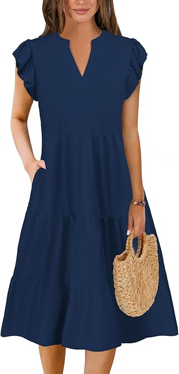 Summer Dresses for Women 2026 Elegant Classy Casual Plus Size Spring Midi Fashion Dress S-XXL | Amazon (US)
