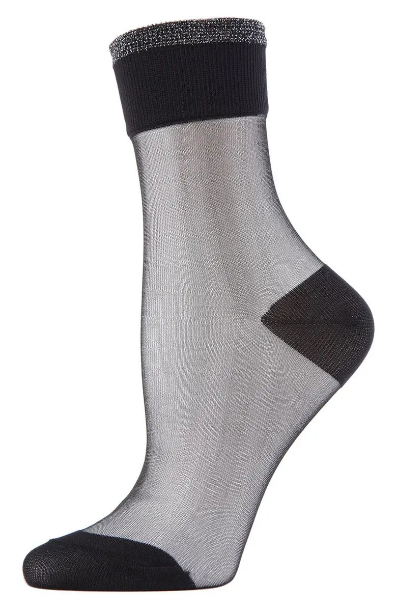 Metallic Tipped Sheer Ankle Socks | Nordstrom
