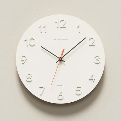mooas 3D Numbers Modern Wall Clock, 12" Silent Non-Ticking Sweep Movement Decorative Battery Oper... | Amazon (US)